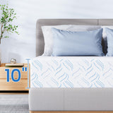 MSJh Queen Mattress,Cooling Gel Memory Foam Mattress Medium Firm, with Removable Cover, Bed in A Box,Made in The USA,Support Cool Night Sleep & Pressure Relief,White(10 in, Queen-80"*60"*10") MSJh