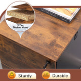 DEVAISE 3 Drawer Rolling File Cabinet with Lock, Wood Under Desk Filing Cabinet fits Letter/Legal/A4 Size for Home Office, Rustic Brown DEVAISE