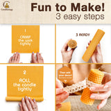 Beeswax DIY Candle Making Kit - Natural Candle Rolling Kit for Beginners with 7 Beeswax Sheets & Multiple Decorations to Make Candles Candleology