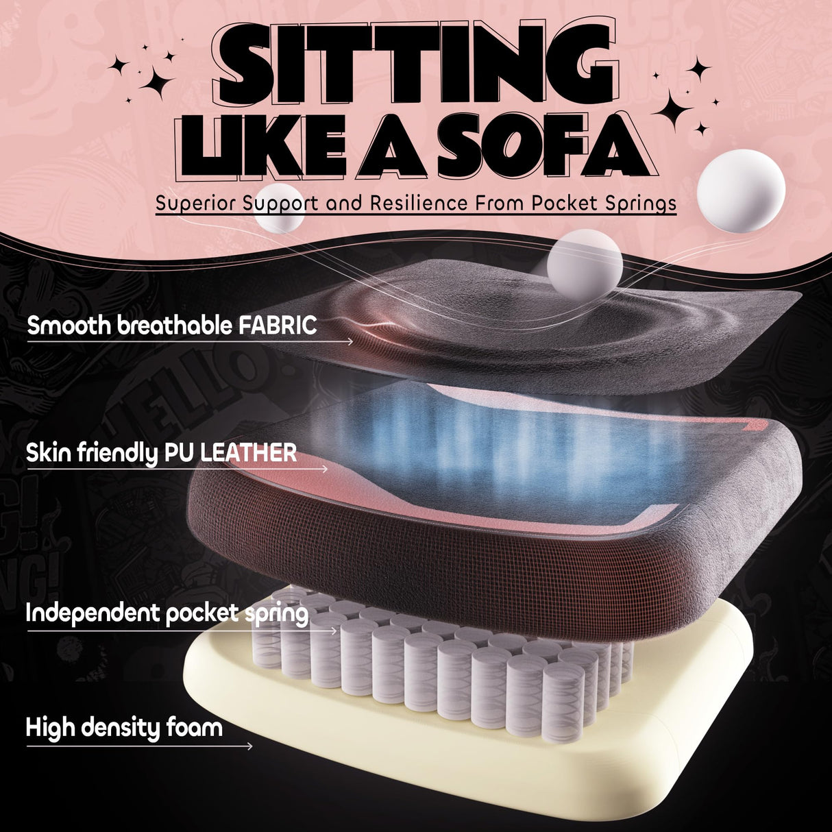 Pink Gaming Chair Cute with Cat Ears Paw Lumbar and Cushion,Ergonomic Computer Chair with Footrest,Reclining PC Game Chair for Girl Computer Chair 300lbs for Adult MEENICE