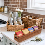 Chicvilla Acacia Wood Tea Bag Organizer with 4 Slots – Tea Bag Holder and Tea Organizer, Sugar Packet Storage for Countertops Chicvilla