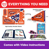 Doctor Jupiter Paper Airplane Book Kit, Crafts for Kids Ages 6+ | Birthday Gift Ideas for 6-7-8-9-10-11-12 Year Old Boys & Girls | Learning & Educational STEM Toy with 50 Paper Airplanes and Launcher Doctor Jupiter