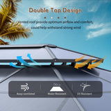 oneinmil 12x16FT Outdoor Polycarbonate Gazebo, Heavy Duty Double Roof Hardtop Gazebo with Aluminum Frame and Netting and Curtains for Patios oneinmil