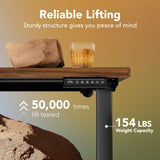 HUANUO 32" Small Electric Standing Desk Adjustable Height, 4 Memory Height Settings, Sit Stand Up Desk for Home Office & Computer Workstation, Black Walnut HUANUO