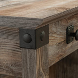 Sauder Carson Forge Pedestal Desk, L: 53.19" x W: 22.64" x H: 29.80", Soft White Finish Sauder