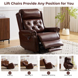 Rhevoy Power Lift Recliner Chair for Elderly with Adjustable Headrest,Electric Lift Chair with Massage and Heat, Lay Flat Recliner for Big and Tall,Brown Rhevoy