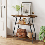 FAVOOSTY Narrow Console Table, 3 Tier Entryway Table with Storage Shelves, Industrial Farmhouse Sofa Table with Curved Frame for Living Room, Entry Way, Hallway, Foyer, Front Door, Couch, Office FAVOOSTY