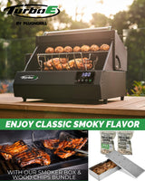 Turbo E Outdoor Electric Grill by PLUGNGRILL - High-Power 1700W Infrared Grill Technology - 24-Inch Smart BBQ Grill with Probe & Digital Display for Precise Cooking & Searing PLUGNGRILL