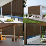 Shade&Beyond Outdoor Roller Shades 8' W x 8' H Patio Roll Up Blinds 220GSM Shade Cloth Roll for Porch Gazebo Pergola Balcony Backyard, Spliced of Two Sections, Mocha Shade&Beyond