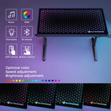 EUREKA ERGONOMIC RGB LED Gaming Desk, Music Sync Lights Up Tempered Glass Desktop, 43" GTG I43 Home Office Computer Table W Controller Rack 4 USB Charging Ports, APP Control EUREKA ERGONOMIC