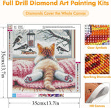 Cat Diamond Art Kits for Adults - Diamond Painting Kits for Adults Beginner, DIY 5D Full Drill Gem Art for Home Wall Decor 14x14 inch Axquilon