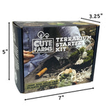 Cute Farms Terrarium Starter Kit | Moss, Vermiculite, Soil, Plant Food, Brush, Build and Care Guide | DIY Succulent Terrarium Kit for Adults and Kids Cute Farms