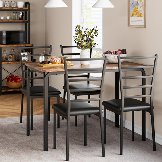 IDEALHOUSE Dining Table Set for 4,Kitchen Table and Chairs for 4, 5 Piece Dining Table Set, Modern Dining Room Table Set, Dinner Table Set for 4, Rectangular Dinette Set Furniture for Home Office