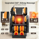 2025 Massage Chair Full Body, Zero Gravity Shiatsu Massage Chair Recliner - Upgraded 10-Point Roller, Heating, Airbags, Foot Roller, Bluetooth, Back Pain Relief, Gift for Parent (Brown & Black) VUYSUYVY