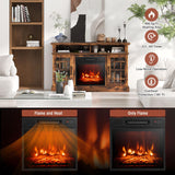 RELAX4LIFE Electric Fireplace TV Stand for TVs up to 55’’, TV Console Table w/18’’ Fireplace Insert Heater, Remote Control, Adjustable Shelves, Wood Media Entertainment Center with Fireplace (Brown) RELAX4LIFE