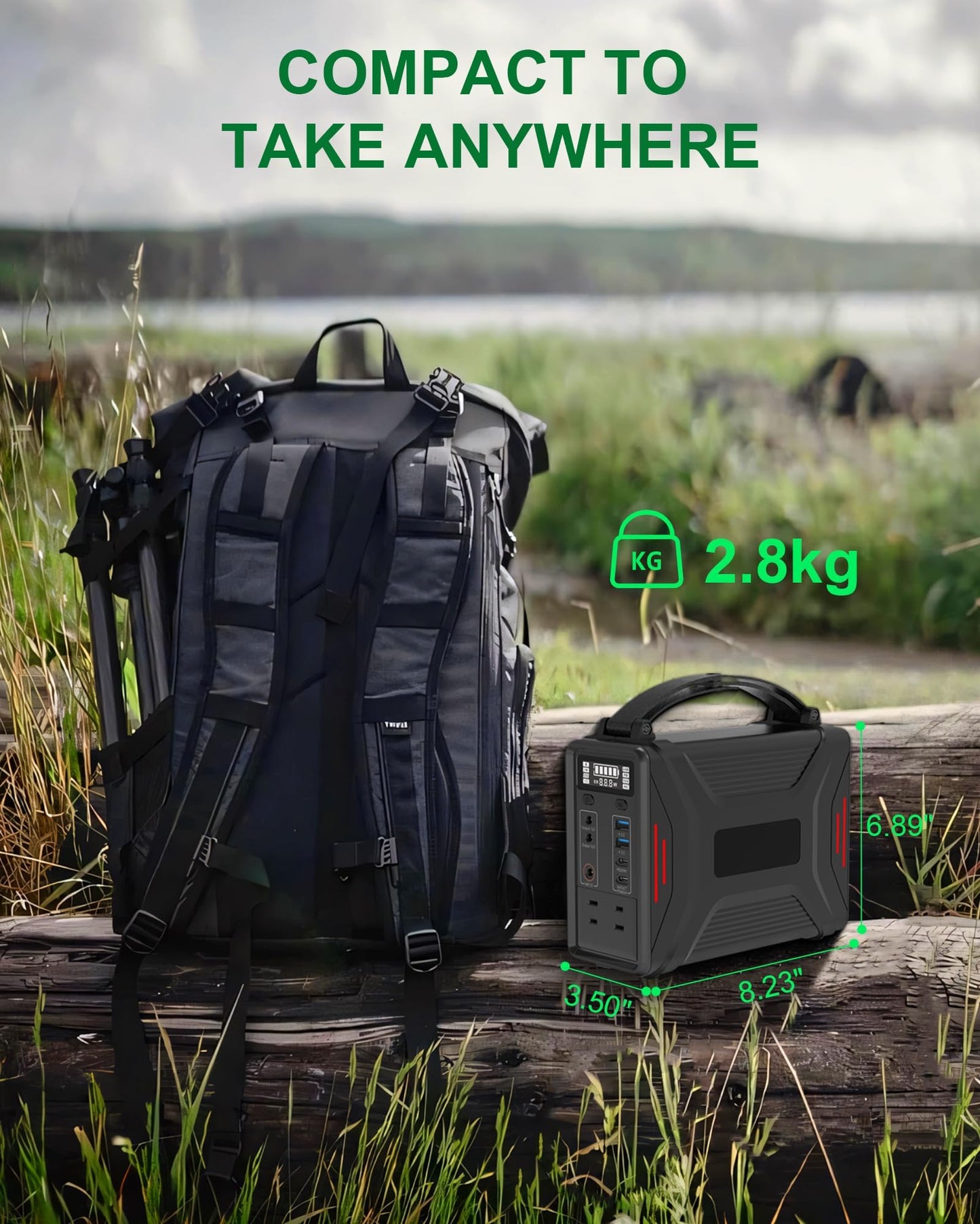 240W Portable Power Station, 240Wh Solar Generator with Backup LiFePO4 Battery, 110V/200W Pure Sine Wave AC Outlet, 60W USB-C PD Output, Travel Outdoor Camping Emergency CPAP and Home - WoodArtSupply