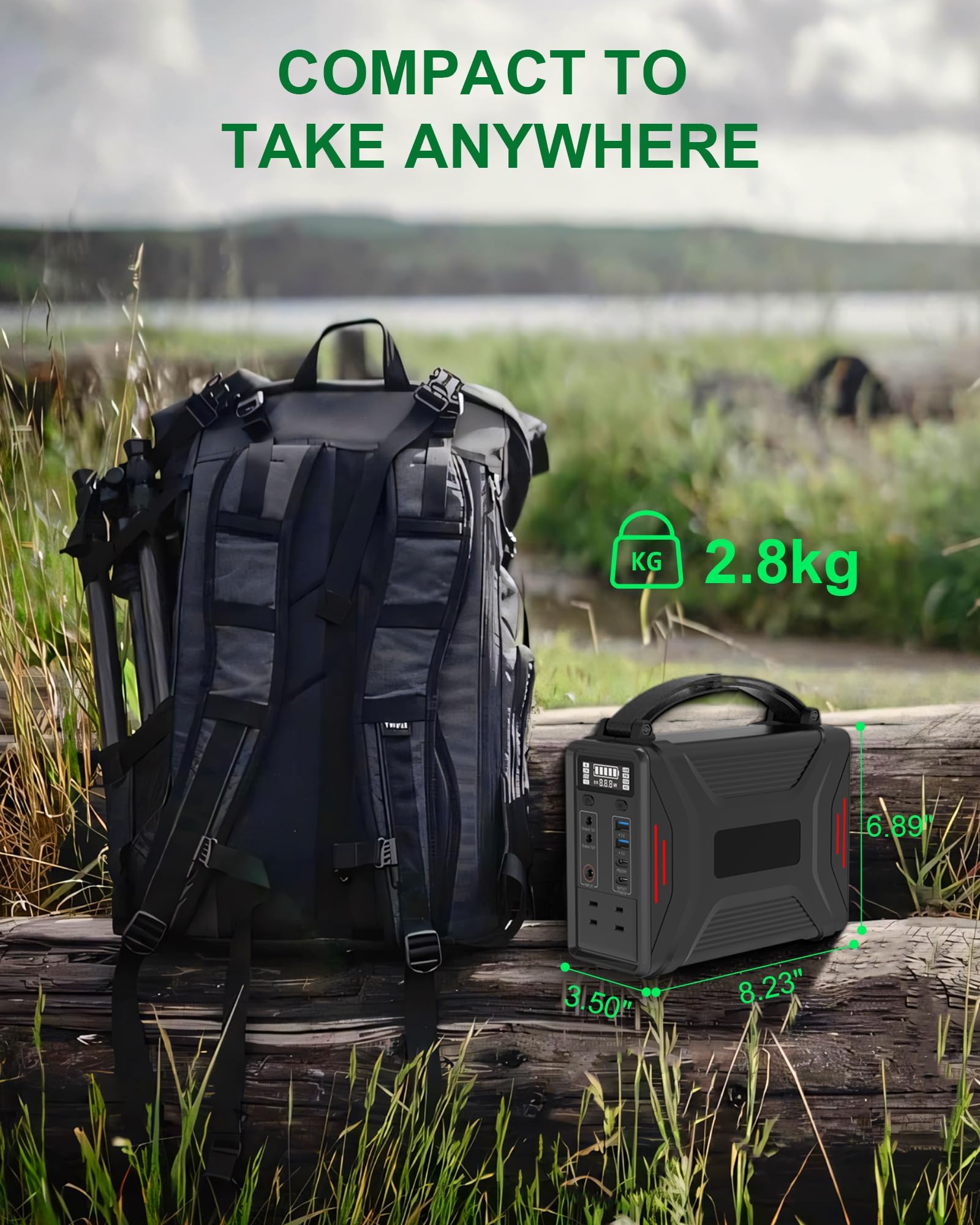 240W Portable Power Station, 240Wh Solar Generator with Backup LiFePO4 Battery, 110V/200W Pure Sine Wave AC Outlet, 60W USB-C PD Output, Travel Outdoor Camping Emergency CPAP and Home - WoodArtSupply