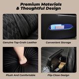 Signature Design by Ashley Boyington Contemporary Leather Match Power Recliner with Adjustable Headrest, Cup Holders, USB Port and Air Massage System, Black Signature Design by Ashley