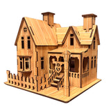 MPIUET 3D Wooden Puzzles for Adults Wooden House Rustic Villa Model Kits for Adults, 6.7" × 6.1" × 6.9", 3D Jigsaw Brain Teaser Puzzles, Log Cabin DIY MPIUET