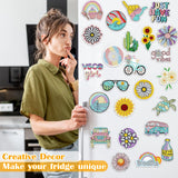 ZYNERY 24 Pcs Summer Magnets, Refrigerator Magnets Sunflower Beach Art, Mini Diamond Painting Kits, Decorative Magnets 5D Diamond Painting for Adults Home Decor DIY Crafts Gift ZYNERY