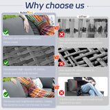 BULEXYARD 7 Piece High Back Outdoor Furniture Set with Fire Pit, Contemporary All Weather Wicker Patio Couch Sofa Set, Extra Large Modular 6-Seater Sectional Backyard Seating Wide Deep for Lawn, Grey BULEXYARD