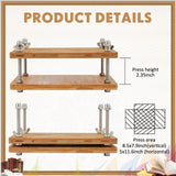 DoubleFill Book Binding Kits Book Press 11.6”x 7.9” Bamboo Wood Bookbinding Tools Set with Real Bone Folder Awl Large Eye Needles Wax Thread Cloth for Beginners DIY Bookbinding Supplies DoubleFill