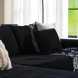 ovios 104" Cloud Sectional Couch with L-Shape Chaise,Modern Modular Sofa with Deep Seat, Upholstered Couches for Living Room Bedroom,No Assembly Required, Black (Corduroy Fabric) ovios