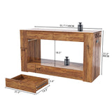 FUXJUM 55-75 Gallon Fish Tank Stand with Power Outlets & LED Light and Drawers,1000LBS Capacity,Aquarium Stand with 55.1" L*18.5" W Tabletop Suitable for Turtle Tank, Reptile Terrarium FUXJUM