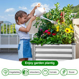 Land Guard 2Pcs Galvanized Raised Garden Bed with Legs, 48×24×32in Large Metal Elevated Raised Planter Box with Drainage Holes for Backyard, Patio, Balcony, 400lb Capacity Land Guard