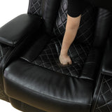 SIENWIEY Power Leather Recliner Sofa Set with LED Lights, Recliner Couch Set for Living Room Furniture Sets,Leather Couch with USB Port/Reading Lamp,Sofa+Chair+Chair SIENWIEY