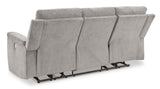 Signature Design by Ashley Barnsana Minimalist Power Reclining Sofa with USB Charging Ports, Light Gray Signature Design by Ashley