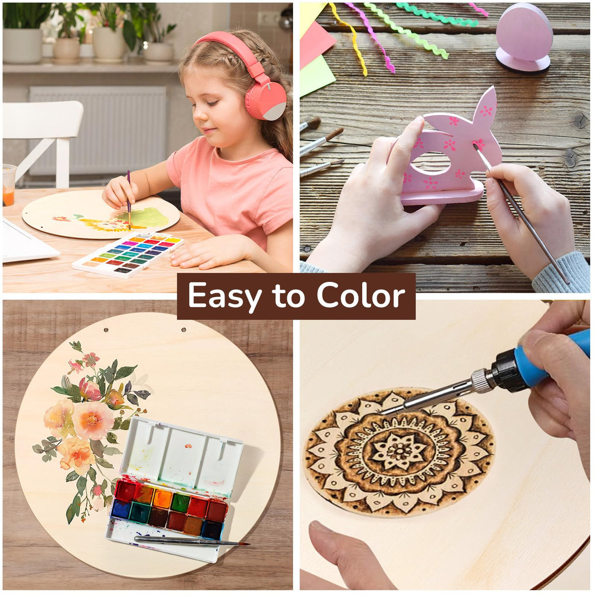 Philorn 12Pcs Wood Circles for Crafts 12 Inch Unfinished Wooden Door Hanger Sign, DIY Wood Blanks Rounds for Cutouts, Cricut Projects, Burning, Painting PHILORN