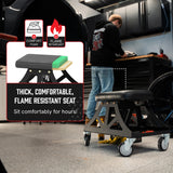 Vyper Low Pro Garage Stool with Removable Seat for Mechanics, Automotive, DIY - 400 lb Capacity Shop Chair, Rolling Shop Stool (Black Seat, Blue Frame) Vyper Industrial