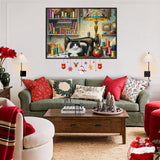 crowm Jigsaw Puzzles for Adults 1000 Pieces, The Sewing Room Cat Challenging Puzzles for Game Nights Living Room Art Decor & Sewing Lovers Gifts crowm