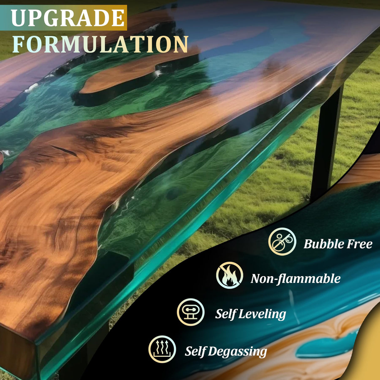 Demorex Epoxy Resin 2 Gallon Kit, Upgraded Crystal Clear Resin Epoxy Food Safe, Self Leveling & Bubble Free Epoxy Resin with Anti-Yellowing for Coating, Casting, Molds, Jewelry Making, DIY Demorex