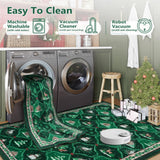 Sivilife Christmas Non Slip Rugs, 2x6 Washable Kitchen Bathroom Entryway Laundry Decor, Green Xmas Carpet Runner Rugs for Hallways Bedroom with Rubber Backing Sivilife