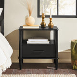 Walker Edison Modern 1-Drawer Nightstand, 20 Inch, Black 20-Inch Walker Edison