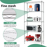FDW 24" L×14" W×60" H Wire Shelving Unit Metal Shelf with 5 Tier Layer Rack Strong Steel for Restaurant Garage Pantry Kitchen Garage,Chrome FDW