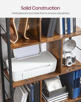 VASAGLE Bookshelf, 5-Tier Bookcase, Storage Shelving Unit, Display Shelf with Open Compartments for Living Room, Home Office, Bedroom, Industrial, Rustic Brown and Black ULBC121B01 VASAGLE