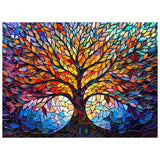 Tree Diamond Art Kits for Adults, Glass Style Diamond Painting Kits, Gem Art Kit for Gifts and Home Interior Decor 12x16 Inch Reivworl