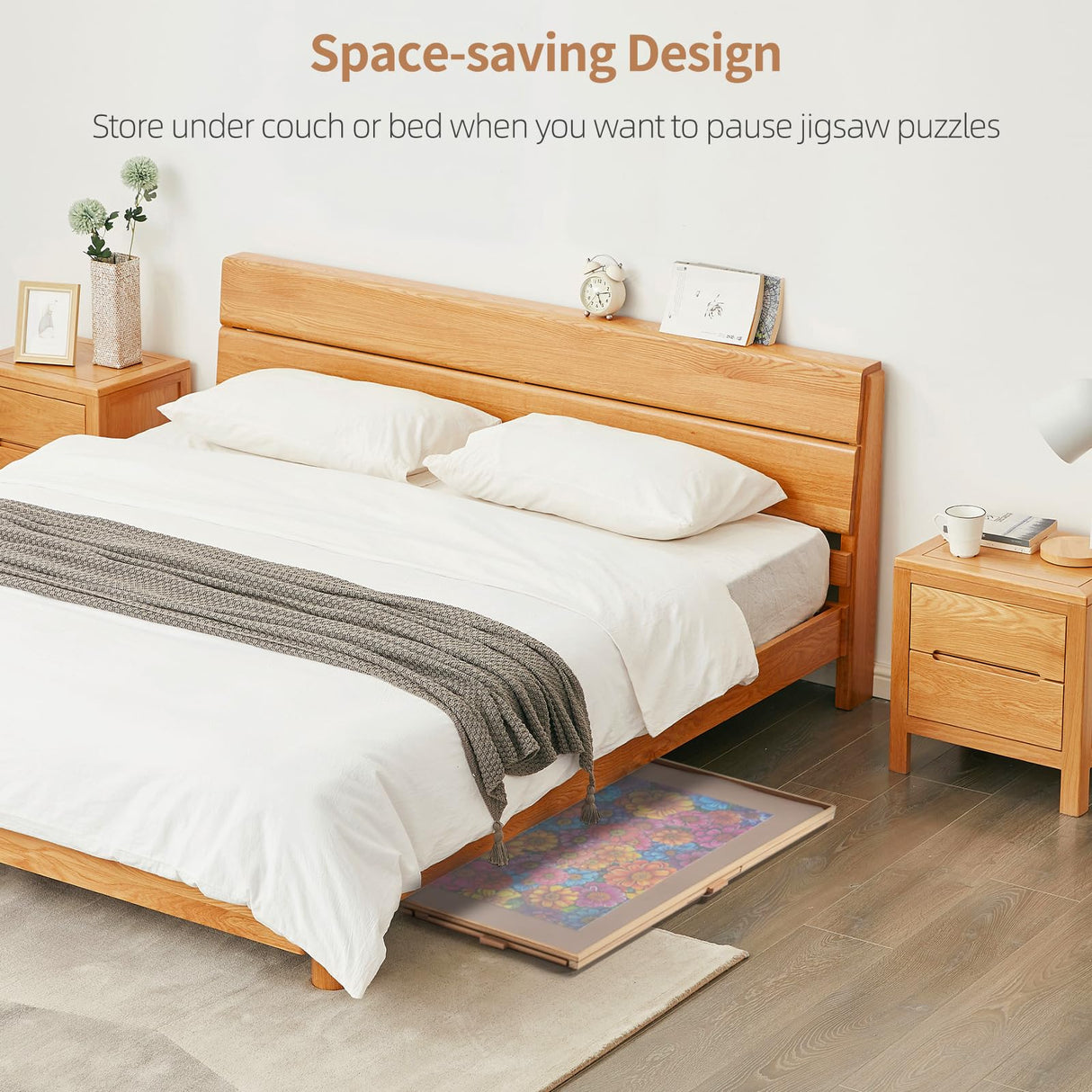 DIKASHI Rotating Puzzle Board with 6 Drawers, Lazy Susan & Transparent Cover, 30.2"x22.4" Portable Wooden Jigsaw Puzzle Board for 1000 Pieces, Great Gift for for Puzzle Enthusiasts DIKASHI