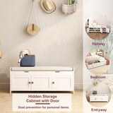 HOMEFORT 41.3" Shoe Bench with Lift Top Storage, Entryway Storage Bench with Cushioned Seat, Wooden End of Bed Bench, Shoe Cabinet Bench with Hidden Storage Space, for Bedroom, Hallway,White HOMEFORT