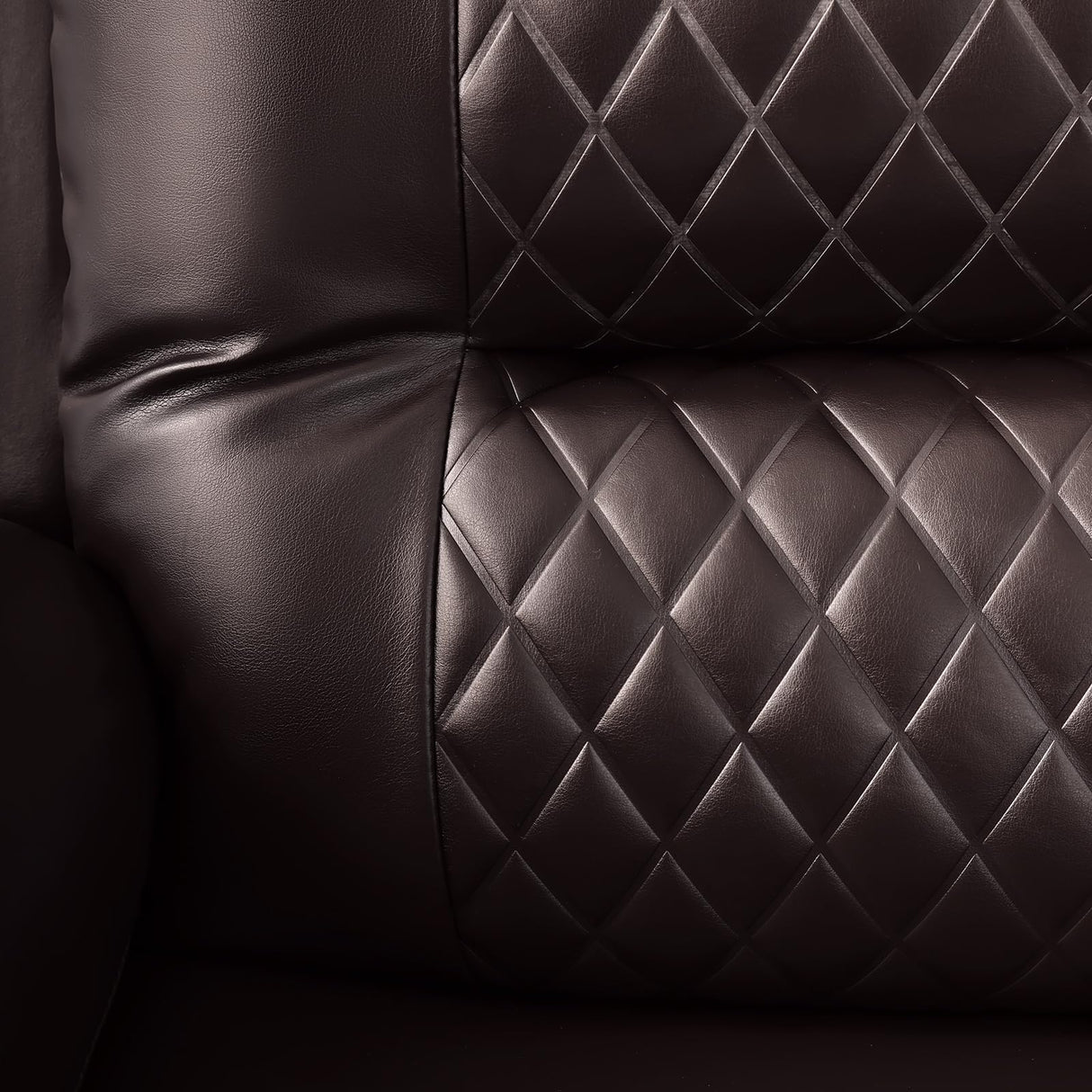 Large Massage Recliner Loveseat with Lumbar Heating, PU Leather Reclining Sofa Chairs, Ergonomic Living Room Chairs with Cup Holders and Remote Control, Brown COSVALVE