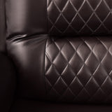 Large Massage Recliner Loveseat with Lumbar Heating, PU Leather Reclining Sofa Chairs, Ergonomic Living Room Chairs with Cup Holders and Remote Control, Brown COSVALVE