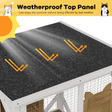 OFIKA Cat House Catio Outdoor Enclosure with Waterproof Roof,71'' cat House & Condos on Wheels for Outdoor Patio,Cat Window Box,Scratching Post（White） OFIKA