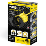 VoltShield 70 ft 12/3 SJTW Heavy Duty All-In-One Weather Protection Extension Cord, Water, Weather & Kink Resistant, Flame Retardant, Yellow, 3 Prong Grounded Plug, Locks Cord Preventing Disconnection VoltShield