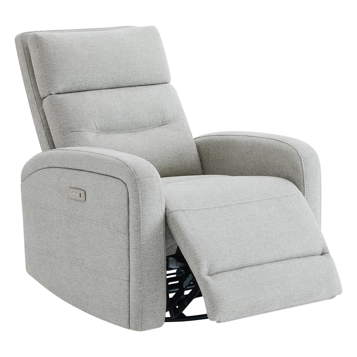 Watson & Whitely Swivel Power Recliner Glider Rocker, Small Recliner with Charging Port for Living Room, Fabric in Dove Grey Watson & Whitely