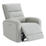 Watson & Whitely Swivel Power Recliner Glider Rocker, Small Recliner with Charging Port for Living Room, Fabric in Dove Grey Watson & Whitely