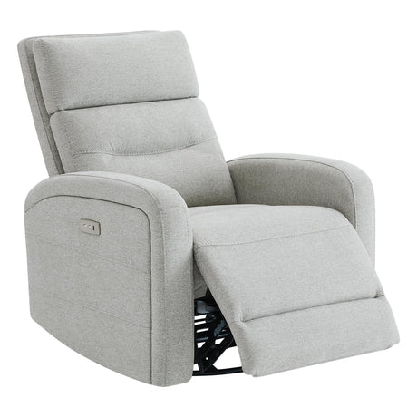 Watson & Whitely Swivel Power Recliner Glider Rocker, Small Recliner with Charging Port for Living Room, Fabric in Dove Grey Watson & Whitely