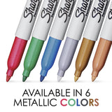 Sharpie Metallic Permanent Markers, Fine Point, Silver, 2 Count SHARPIE